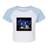 Surrealism Starry Night English Springer Spaniel D Raglan Crop Top | Artistshot