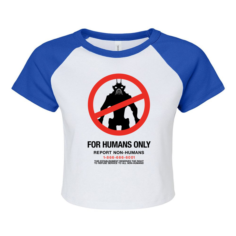 District 9 For Humans Only Raglan Crop Top by baymarokanah | Artistshot