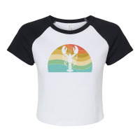 Retro Lobster Stand Up Straight 12 Rules Psycholog Raglan Crop Top | Artistshot