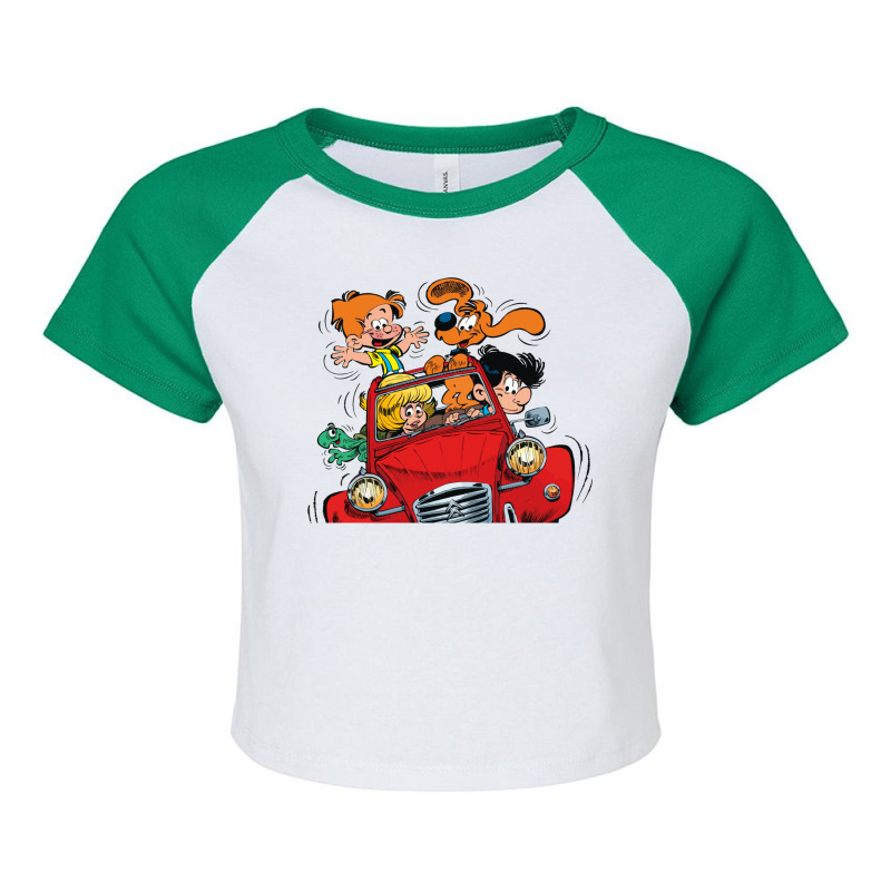 Boule Et Bill (billy And Buddy) In The Car Raglan Crop Top by venooskafilav | Artistshot