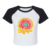 Maya Mayan Pattern Civilization Mesoamerica Centra Raglan Crop Top | Artistshot