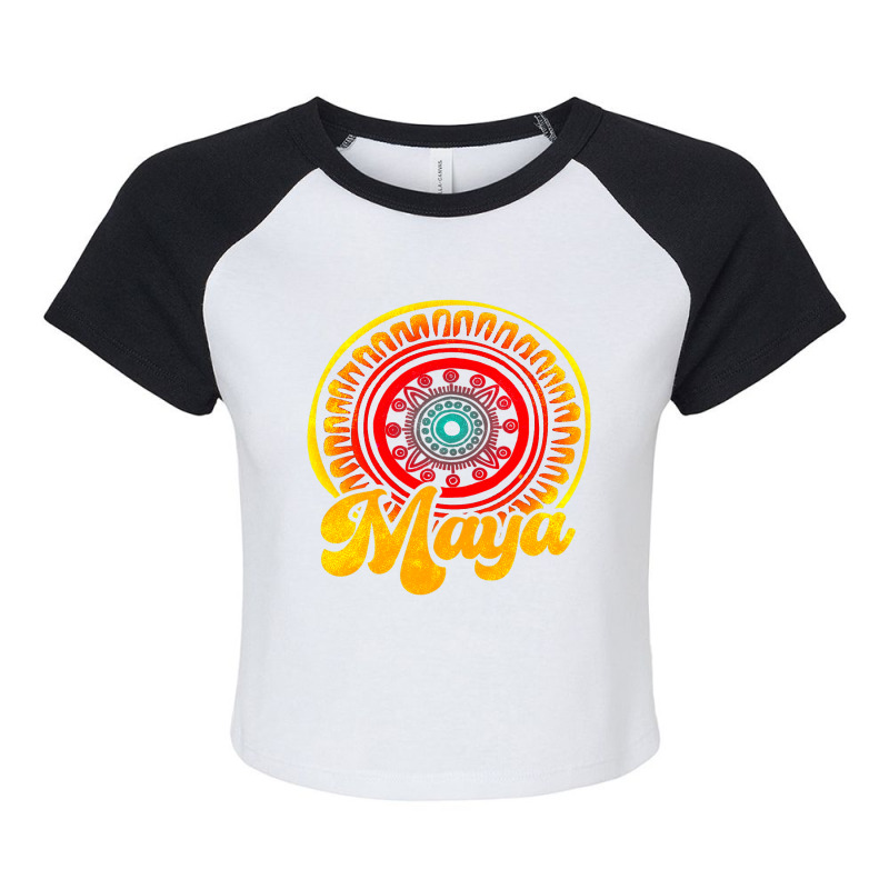 Maya Mayan Pattern Civilization Mesoamerica Centra Raglan Crop Top by MELISSABISHOP | Artistshot