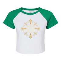 Magical Esoteric D20 Dice Raglan Crop Top | Artistshot