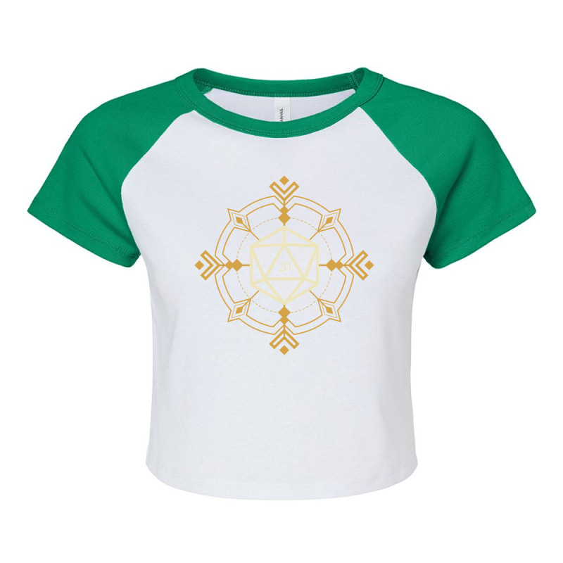 Magical Esoteric D20 Dice Raglan Crop Top by boricanamisd | Artistshot