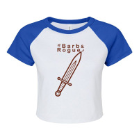 Cartoon Barb & Rogue Bastard Sword Outline Raglan Crop Top | Artistshot