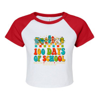 Happy 100th Day Of School Teachers Brighter Smarte Raglan Crop Top | Artistshot