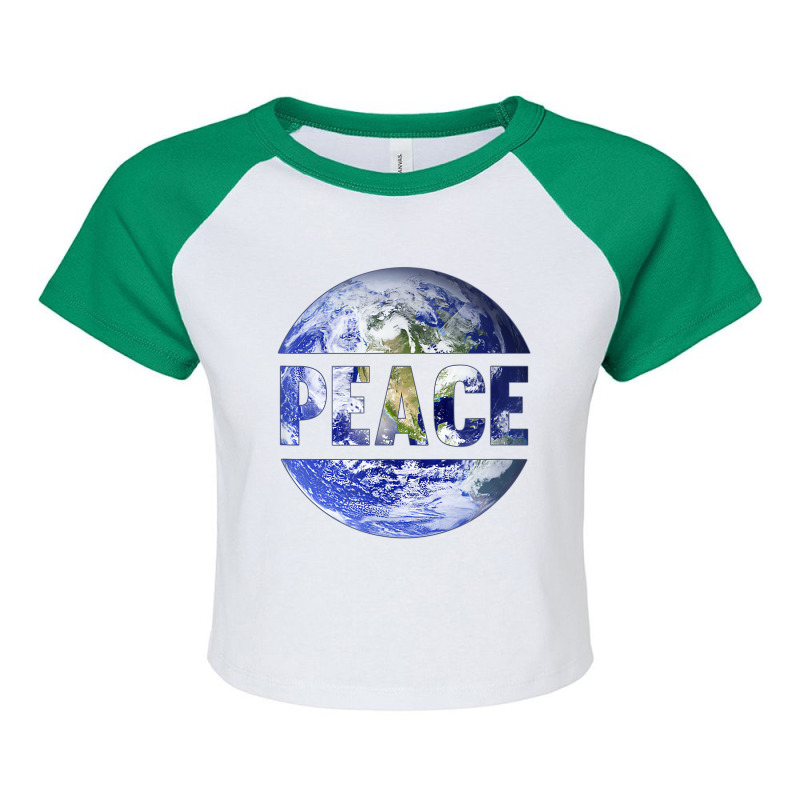 World Peace Support Earth Peace Day Lover Graphic Raglan Crop Top by voutsro | Artistshot