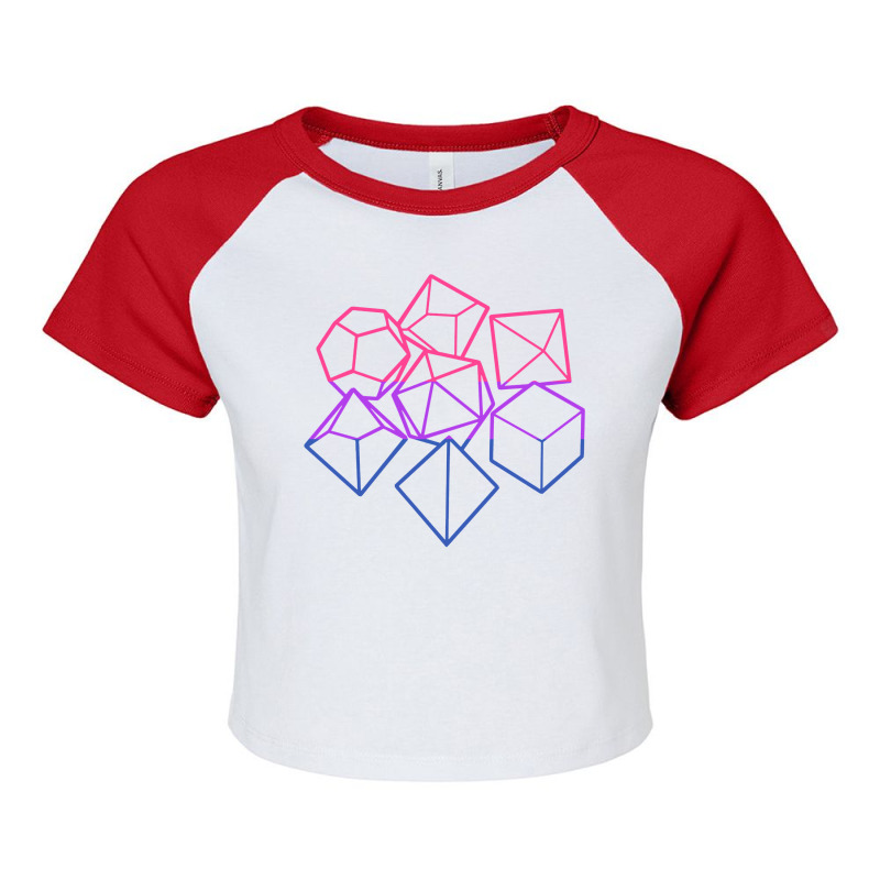 Bisexual Pride Dnd Dice Set Outlines Raglan Crop Top | Artistshot