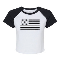 Thin Silver Line Flag Hoodie For Corrections Offic Raglan Crop Top | Artistshot