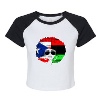 Puerto Rican Afro Latina, Boricua Puerto Rico Flag Raglan Crop Top | Artistshot