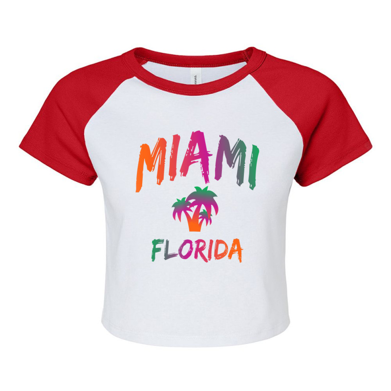 Miami   Florida   Tie Dye Text Print   Classic T S Raglan Crop Top by bettincam | Artistshot