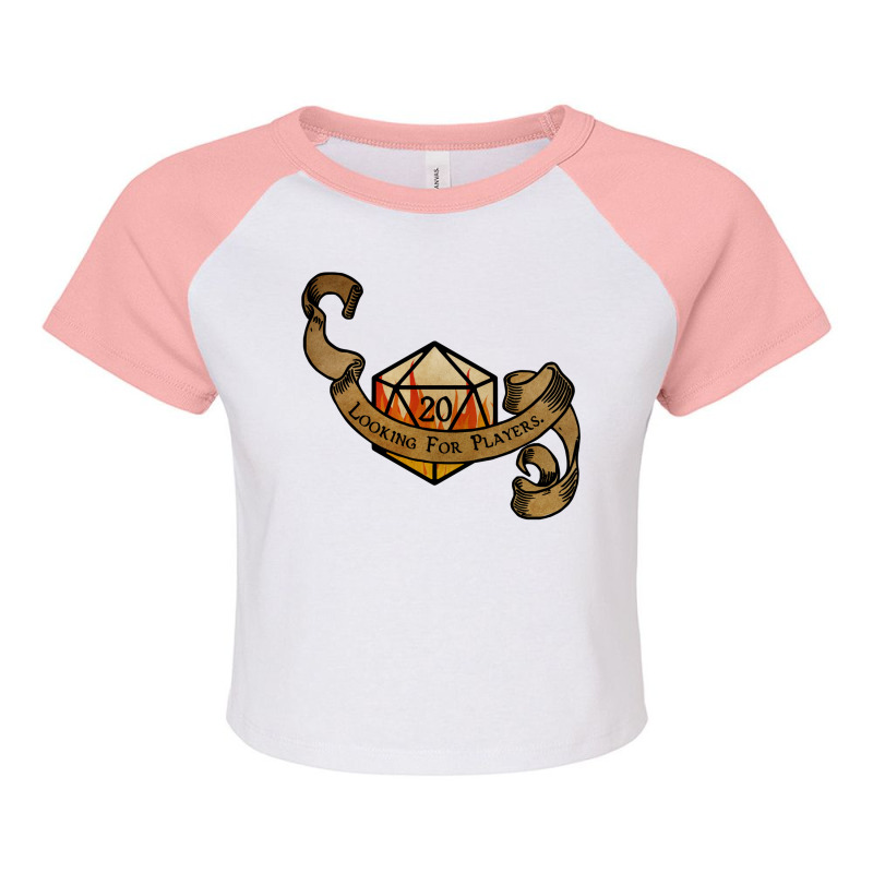 Looking For Players Flaming D20 T Shirt Raglan Crop Top by amadionellia | Artistshot