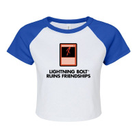 Lightning Bolt Ruins Friendships 7 Raglan Crop Top | Artistshot