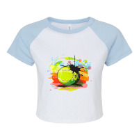 Tennis Player Club Match Tournament Net Ball Racke Raglan Crop Top | Artistshot