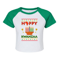 Happy Kwanzaa Kinara Candles African American Chri Raglan Crop Top | Artistshot