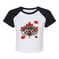 Canadian Hedgehog Maple Leaf Patriotic Canada Flag Raglan Crop Top | Artistshot