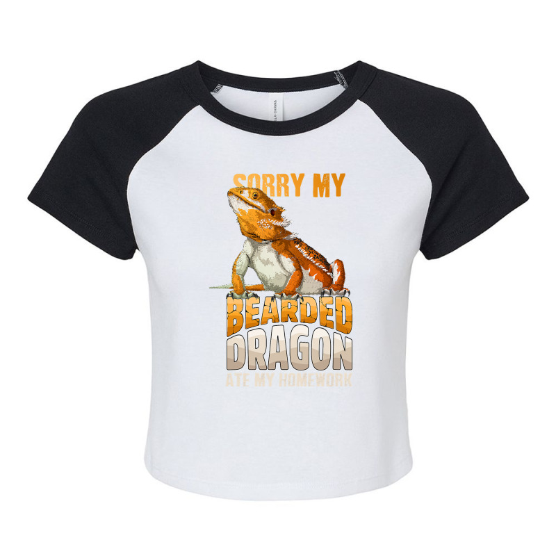 Sorry My Bearded Dragon Ate My Homework Funny Liza Raglan Crop Top by whoretacarpal | Artistshot