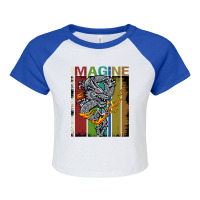 Imagine Fantastic Dragon Vintage Cool Art Raglan Crop Top | Artistshot