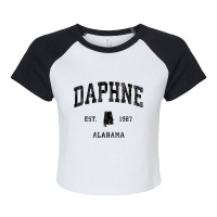 Daphne Alabama Al Vintage Athletic Black Sports De Raglan Crop Top | Artistshot