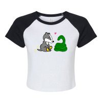 Badger And Snake Pair 1 Raglan Crop Top | Artistshot