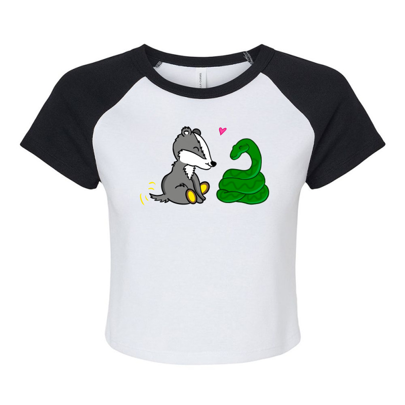 Badger And Snake Pair 1 Raglan Crop Top by clemontaingm | Artistshot