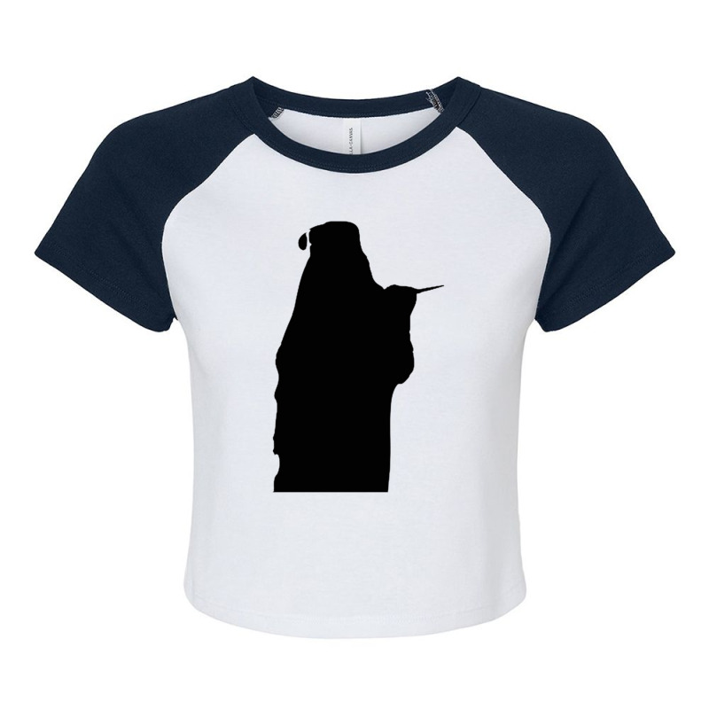 Bearded Wizard Wand Silhouette Raglan Crop Top by clemontaingm | Artistshot