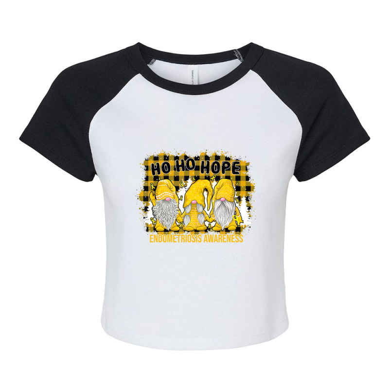 Endometriosis Awareness   Gnome Santa Hope Christm Raglan Crop Top by galloywa | Artistshot