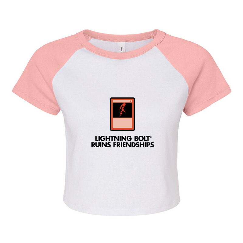 Lightning Bolt Ruins Friendships Raglan Crop Top by Dorothy T Trujillo | Artistshot