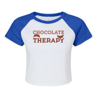 Chocolate Therapy Cocoa Cake Brownie Retro Raglan Crop Top | Artistshot