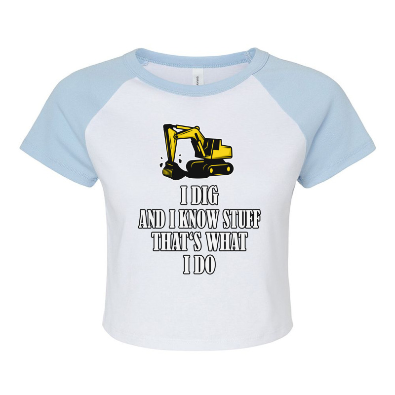 Funny Construction Worker Excavator Cool Raglan Crop Top by commeyvancht | Artistshot