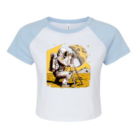 Astronaut Surveyor And Civil Engineering Retro Raglan Crop Top | Artistshot