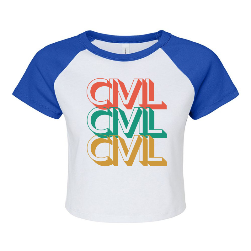 Retro Civil 70s Raglan Crop Top by quinneahsm1 | Artistshot