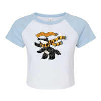 Badger In Scarf For Wizards Raglan Crop Top | Artistshot