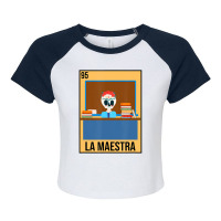 La Maestra Floral Skull Spanish Latina Bilingual T Raglan Crop Top | Artistshot