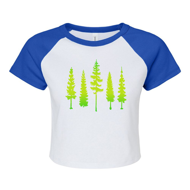 Beautiful Vibrant Conifer Trees Love Raglan Crop Top by siojoetlc | Artistshot