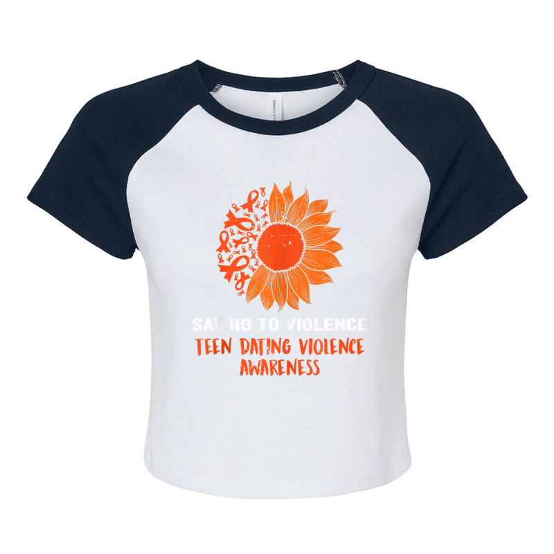 Sunflower We Wear Orange Teen Dating Violence Awar Raglan Crop Top by danettenew | Artistshot