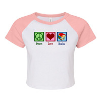 Peace Love Books Music Raglan Crop Top | Artistshot