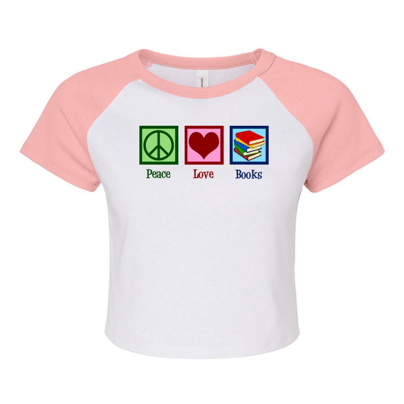 Peace Love Books Music Raglan Crop Top by nanedohoomae | Artistshot