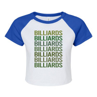 Green Text Billiards 1 Raglan Crop Top | Artistshot