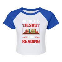 Funny Jesus Reading Book Books Green Raglan Crop Top | Artistshot