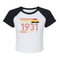 Vintage 1931 Birthday  Limited Edition 1931 Birthd Raglan Crop Top | Artistshot