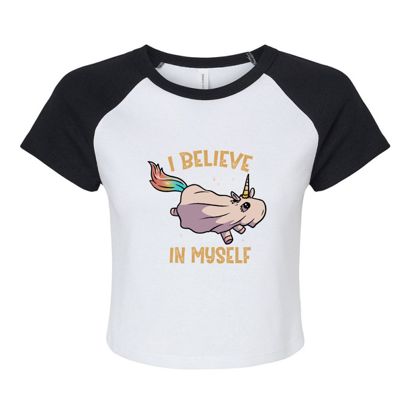 Hot Trend I Believe In Myself Funny Cute Spooky Raglan Crop Top by Inmamlil638 | Artistshot