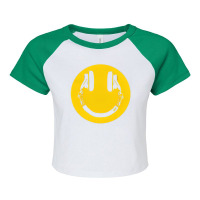 Happy Smile Face Dj Love Raglan Crop Top | Artistshot