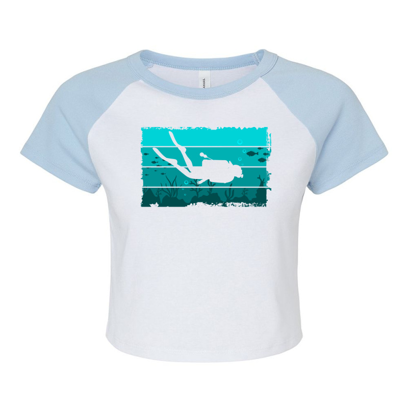 Diver Scuba Diving Diver Blue Raglan Crop Top by nossyhinzent | Artistshot