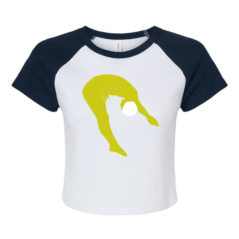 Diving Sport Yellow Raglan Crop Top by ownamapakiu | Artistshot