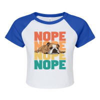 English Bulldog English Bulldog Nope Summer Raglan Crop Top | Artistshot