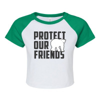 Protect Our Friends Polar Bear Cool Raglan Crop Top | Artistshot