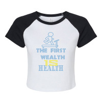 Health And Fitness Awareness Healthy Mom Healthy D Raglan Crop Top | Artistshot