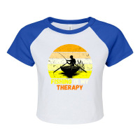 Fishing Is My Therapy Girl Raglan Crop Top | Artistshot