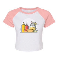 Hotdog Ketchup And Lemonade Travel Raglan Crop Top | Artistshot